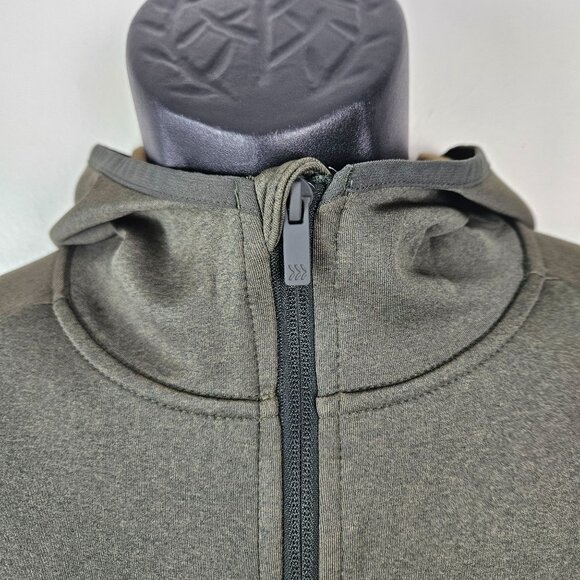 All In Motion Men's Full-Zip Hooded Jacket Size Medium Olive Green Activewear - Picture 3 of 12